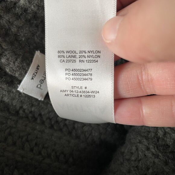 Wilfred Aritzia Gray Wool Blend Winter Knit Hat Cap Beanie One Size - Picture 9 of 9